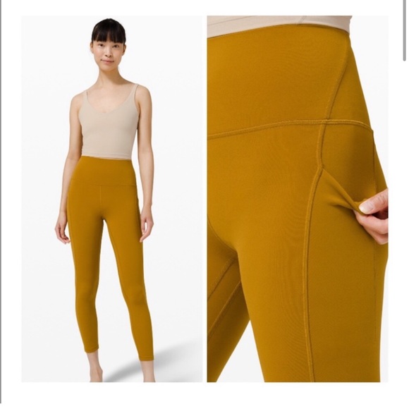 lululemon athletica Pants - Lululemon Align High Rise Pant with Pockets 25" Gold Spice Leggings size 14